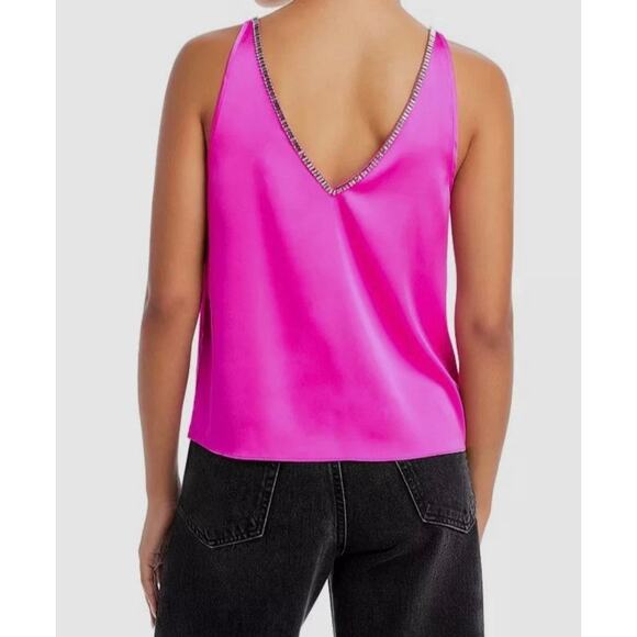 NEW NWT Generation Love Women's Pink Marian Crystal Trim Tank Top Size Small - Picture 2 of 7